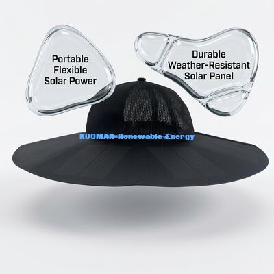 Faltbare tragbare Solar-Kappe mit 22% Effizienz und 13W Leistung - Wiederaufladbare Solar-Mütze mit USB-A und Typ-C Ausgang