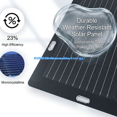 50 Watt monokristallines flexibles Solarpaneel mit leicht zu schälenden und klebenden Klebstoffrücken für Rucksäcke und 12V-Batterien