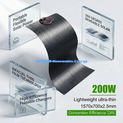 Dauerhafte 200W flexible Solarzelle IP65 wasserdicht 360 Grad biegsam für das Leben außerhalb des Netzes
