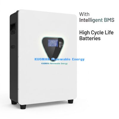 Wandmontierte LiFePO4-Solarenergiespeicherbatterie mit 6000 Zyklen und 25,6/51,2V für die Notstromversorgung zu Hause