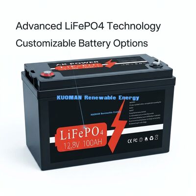 12V 100Ah 1280Wh Lithiumbatterie mit tiefem Zyklus und 8000 Zyklen für Energiespeicher und Golfkarren
