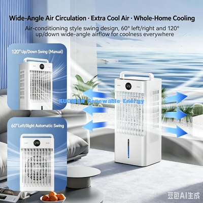 45W Energieeinsparung Klimaanlage Ventilator, Weitwinkel-Swing Ruhiger kühler Luftbefeuchter Ventilator