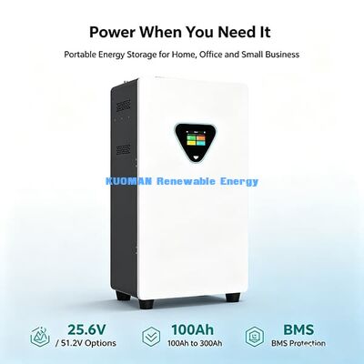 Wiederaufladbare 25,6V 100Ah LiFePO4-Batterie mit 6000 Zyklen für Solarenergiespeicherung im Schrank mit APP-Fernsteuerung