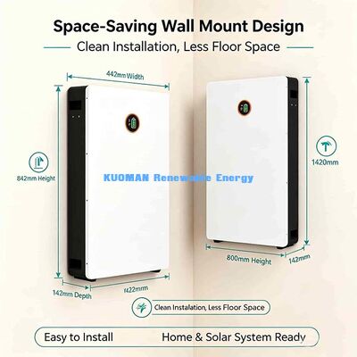 Überladung Kurzschlussgeschützte 51,2V 200Ah Wand-Lithiumbatterie für Solar-Heimspeicher