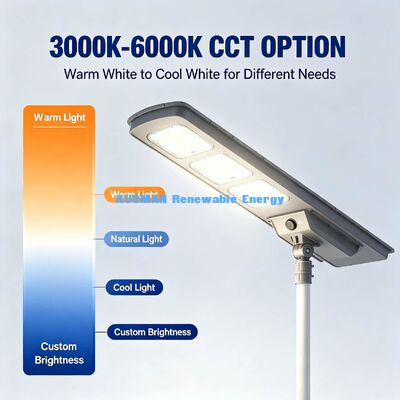 50W 220lm/W Hocheffizienz Solarstraßenleuchte IP65 Wasserdichte integrierte Solarlampe