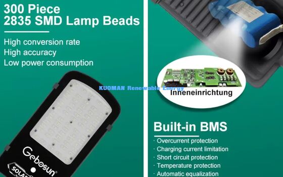 IP65 wasserdichte Solarstraßenlaterne PIR-Bewegungssensor Auto Ein Aus Gartenlicht für den Außenbereich