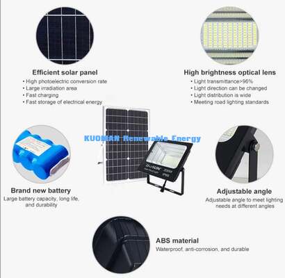 Large Irradiation Area Solar Panel Flood Light Fast Solar Charging Efficiency