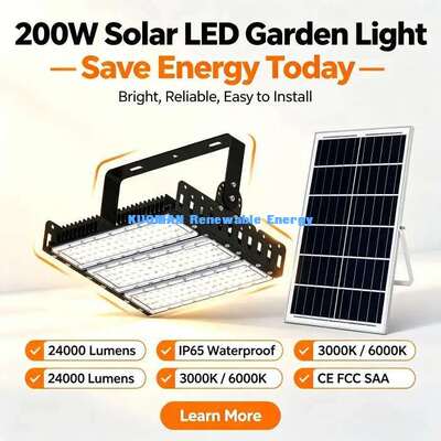 Kälte- & hitzebeständige 200W Solar-LED-Flutlicht -40℃~55℃ IP65 Außenbeleuchtung für Baustellen