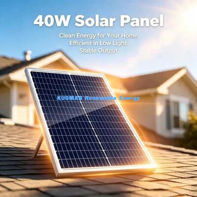 40W gehärtetes Glas monokristallines Solarpanel für Gewächshaus & abgelegene Hütte Stromversorgung