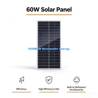 60W Hochleistungs-Mono-Solar-Panel Off-Grid-Stromversorgung für Außen-Sensor- und Billboard-Ausrüstung