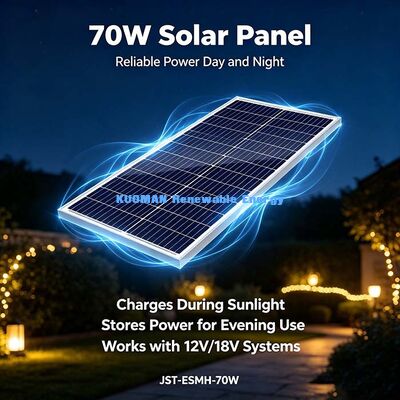 Off-Grid 70W Monokristallines Solarpanel Anpassbares 50cm Kabel MC4 PV Ladegerät für Camping-Kraftwerk