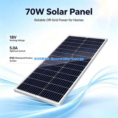 Premium-Klasse-A 70W monokristalline Solarzelle Stabil 17,5V Arbeitsspannung Off-Grid-Ladegerät