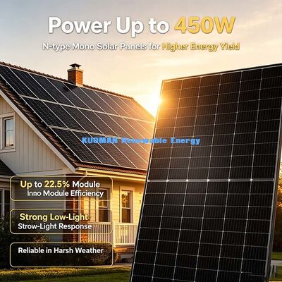 Wasserdichtes 430-450W Solar-PV-Panel, einfach zu montierendes monokristallines Modul für Straßenbeleuchtung und Überwachungsgeräte