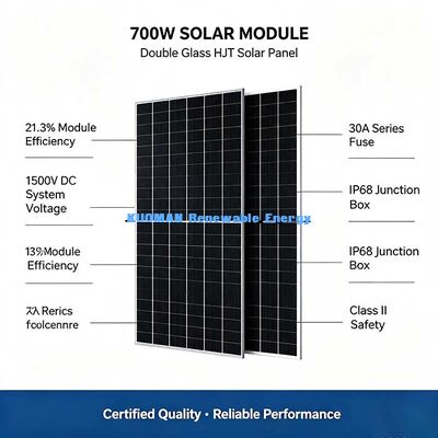 700 Watt HJT-PV-Panel auf dem Wohndach, Premium-Solarzellentechnologie mit 16 Busbar