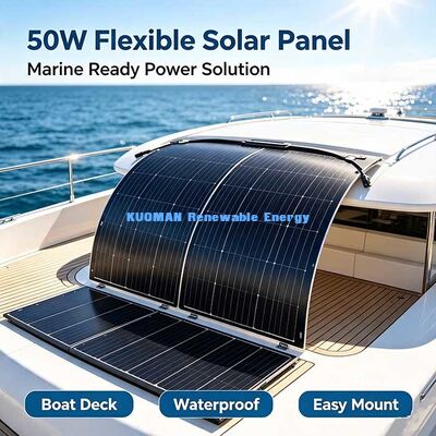 50 Watt hochkonvertierbares flexibles Solarpanel, 360° biegebeständiges Solar-Ladegerät für gekrümmte Oberflächen und Off-Grid-Leben