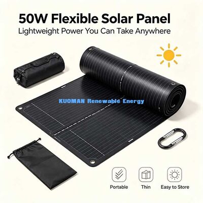50 Watt Carbonfaserverstärktes flexibles Solarpanel, Anti-Riss Klappsolar-Kit für Wohnwagen, Yachten und Balkone