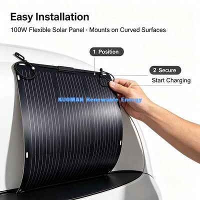 Kohlefaser 105W flexible Solarmodul Anti-Mikroriss, Off-Grid-Solarstrom für Wohnmobile & Boote