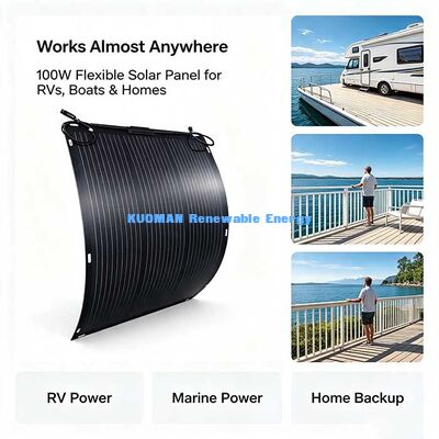 105W flexibles monokristallines Solarpanel, korrosionsbeständiges Solarpanel für Yachtboote