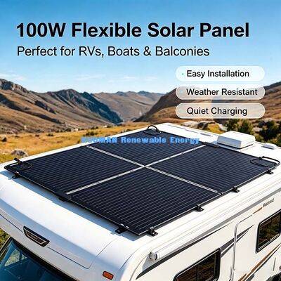 105-Watt flexibles Solarpanel für Wohnmobile, >22% Umwandlungseffizienz, wasserdichtes Solarladegerät