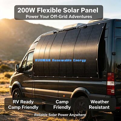 Off-Grid 200W Flexible Solarmodul, Leichtes wasserdichtes Solarladegerät für Wohnmobile, Yachten, Camping & Notstromversorgung zu Hause