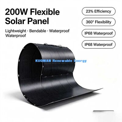200 W flexibles Solarpanel mit gekrümmter Anpassung, hohe Leistung Off-Grid Solarenergie für Wohnwagen, Yachten, Balkone und Kabinen