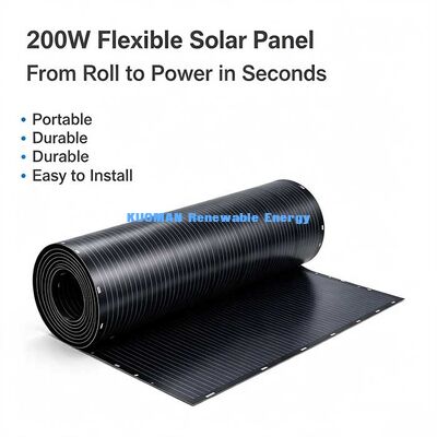 200W biege- und anpassbares flexibles Solarpanel, Hochleistungs-Off-Grid-Solarenergie für Wohnmobil-Dächer, Bootsrümpfe und gebogene Wände