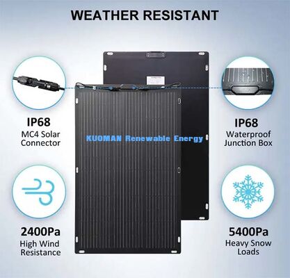 200 Watt flexibles Solarpanel mit MC4-Anschluss, wasserdichtes dünnes Solarmodul für Wohnwagen, Yachten, Balkon-Solarinstallation