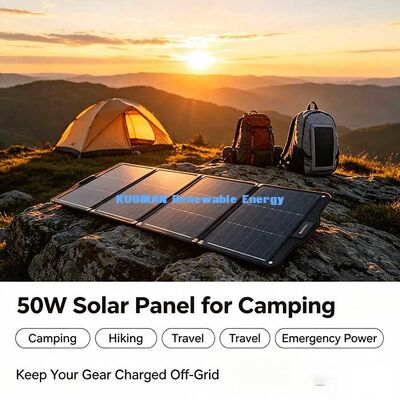 50 Watt wasserdicht klappbares Solarpanel, USB-C Gleichspannungsladegerät für Backpacking-Reisen