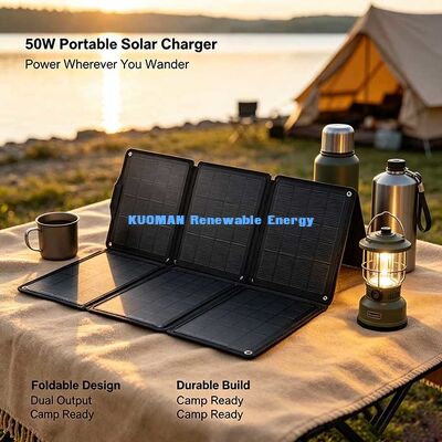 Off-Grid 50W faltbares Solarpanel, leichte Solarladegeräte zur Notstromsicherung