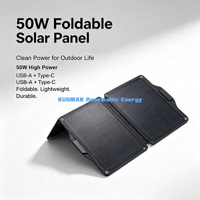 50 Watt klappbares, tragbares Solarkollektor für das Laden von mehreren Geräten für Camping und Fischerei
