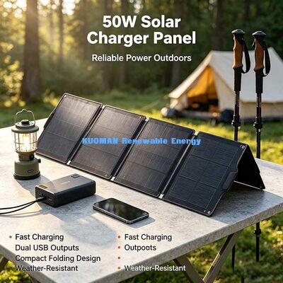 Außen 50 W Klappsolarkollektor, ETFE-beschichtetes Solarladegerät für Kraftwerke