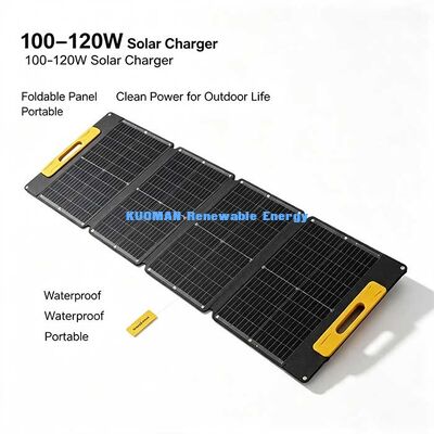 100W leichte, tragbare Klappsolarzelle, Off-Grid-Solarladegerät für Wandern am Strand und Picknick