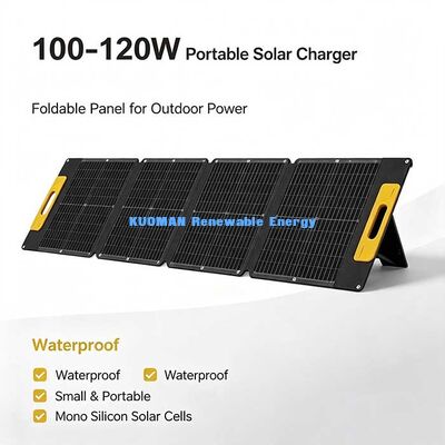 100W leichte, tragbare Klappsolarzelle, Off-Grid-Solarladegerät für Wandern am Strand und Picknick