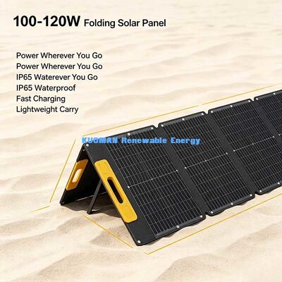 100W leichte, tragbare Klappsolarzelle, Off-Grid-Solarladegerät für Wandern am Strand und Picknick