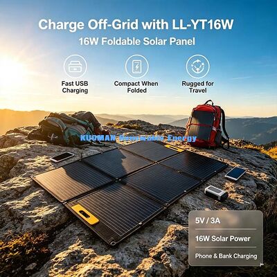 16W Kompaktes Aufklappbares Solar-Ladegerät, Tragbares USB-C Solarpanel für Camping & Strandaktivitäten