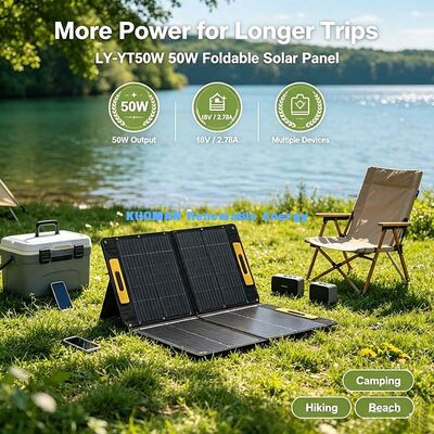 50 W faltbares Solarpanel, wasserdichtes ETFE-Solarladegerät für tragbares Kraftwerk, Camping, Wohnmobil