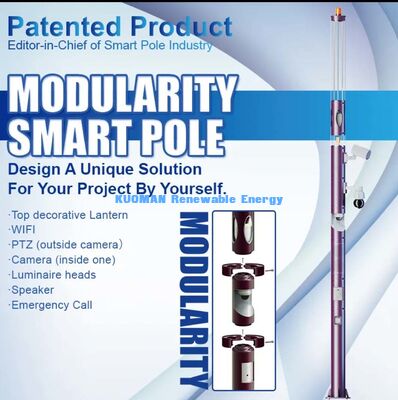Modulares Smart Pole mit LED-Beleuchtung, Kamera, WLAN und Notruf