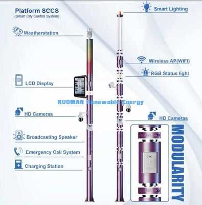 Multi-Funktion Smart Pole mit Beleuchtung, CCTV, WLAN und Lautsprecher