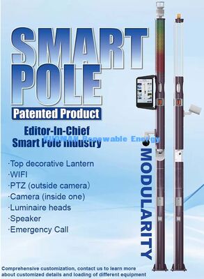 Smart Pole System mit LED-Licht, Kamera, WLAN und Notruf