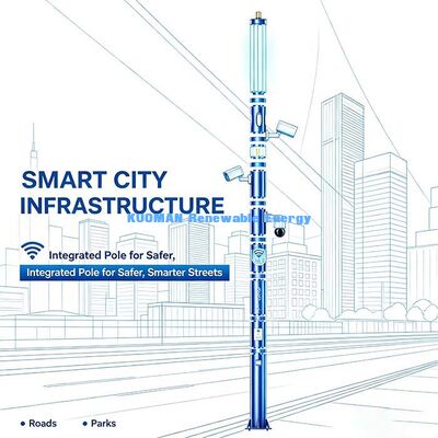 Smart Pole System mit LED-Licht, Kamera, WLAN und Notruf