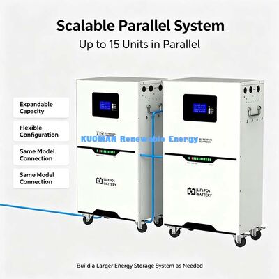 51.2V 100Ah Solarspeicher LiFePO4-Batterie, maximal 100A kontinuierliche Lade/Entladung