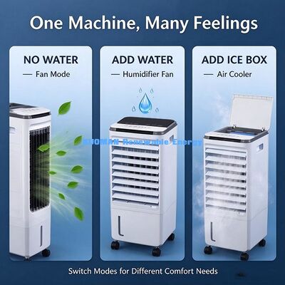 Mobile Evaporative Cooling Fan with Wheels, 7L Water Tank Humidifier Air Purifier for Room
